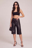 Vegan Leather Bermuda Shorts