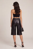 Vegan Leather Bermuda Shorts