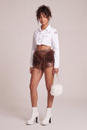 Natalia Vegan Leather Hot Pants