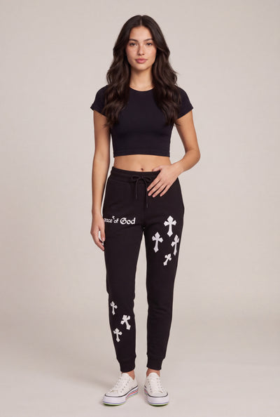 Cross Graphic Drawstring Sweatpants