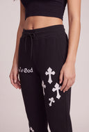Cross Graphic Drawstring Sweatpants