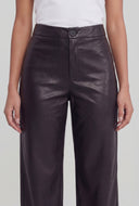 Vegan Leather Straight-Leg Pants