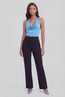High-Waist Pintuck Dress Pants