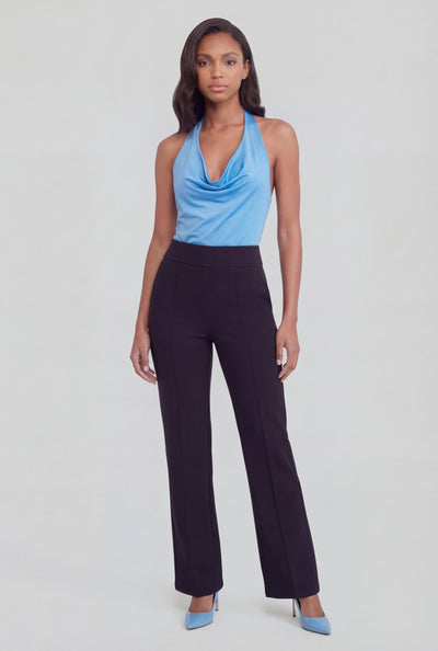 High-Waist Pintuck Dress Pants