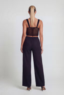 Linen Drawstring Palazzo Pants