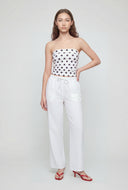 Linen Drawstring Palazzo Pants