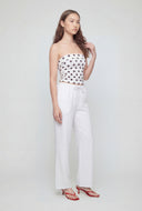 Linen Drawstring Palazzo Pants