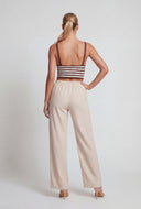 Linen Drawstring Palazzo Pants