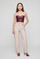 High Waist Faux Leather Straight Leg Pants