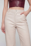High Waist Faux Leather Straight Leg Pants