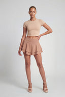 Double Tiered Mini Skirt