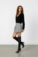 Aria High Waist Knit Pleated Skirt