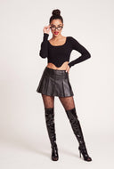 Vegan Leather Micro Skort