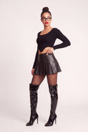 Vegan Leather Micro Skort