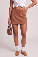 Faux Suede Mini Skirt