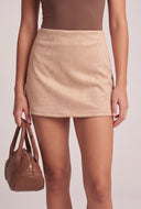 Faux Suede Mini Skirt