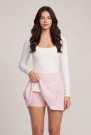 Vegan Leather High Waist Skort