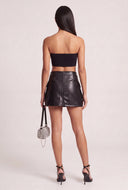 Vegan Leather Cargo Skirt