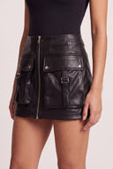 Vegan Leather Cargo Skirt