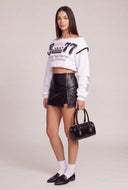 Vegan Leather Zip Skort