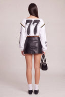 Vegan Leather Zip Skort