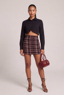 Plaid High Waist Skirt