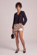 Leopard Faux Fur Skort