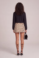 Leopard Faux Fur Skort