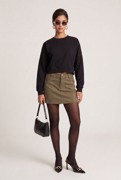 Genevieve Faux Suede Mini Skirt
