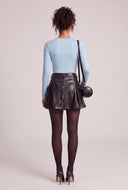 Vegan Leather Cargo Mini Skirt