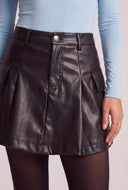 Vegan Leather Cargo Mini Skirt