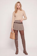 Plaid Belted Mini Skirt