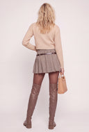Plaid Belted Mini Skirt