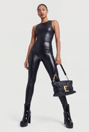 Vegan Leather Wide Waistband Leggings