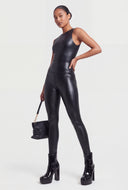Vegan Leather Wide Waistband Leggings