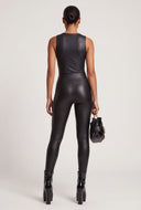 Vegan Leather Wide Waistband Leggings