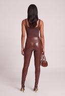 Vegan Leather Wide Waistband Leggings