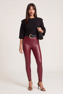 Vegan Leather Wide Waistband Leggings