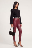 Vegan Leather Wide Waistband Leggings