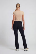 Ribbed High-Waist Flare Leggings