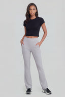 Ribbed High-Waist Flare Leggings