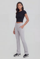 Ribbed High-Waist Flare Leggings