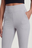 Ribbed High-Waist Flare Leggings