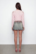 Anais Acid Wash Cargo Denim Mini Skirt