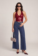 Frayed Hem Wide Leg Jeans