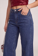 Frayed Hem Wide Leg Jeans