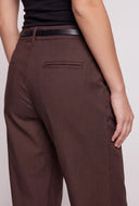 Belted Wide-Leg Dress Pants
