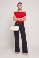 Belted Pinstripe Pants