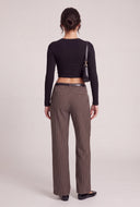 Belted Pinstripe Pants
