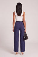 Belted Pinstripe Pants